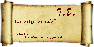 Tarsoly Dezső névjegykártya