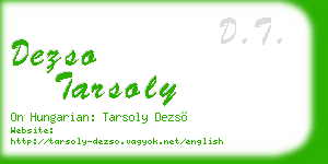 dezso tarsoly business card